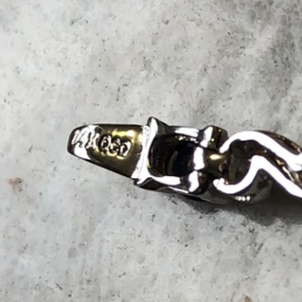NIB--14 karat white gold sapphire and diamond bracelet - Picture 4 of 6